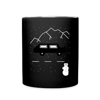 Motorist, Highway, Winter, Solitude, Snow, Car - Full Colour Mug - black - Front