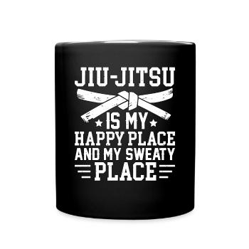 Le jiu-jitsu est mon endroit heureux et mon endroit en sueur - Mug uni - noir - Devant