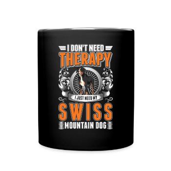 Thérapie pour chiens de montagne suisses - Mug uni - noir - Devant
