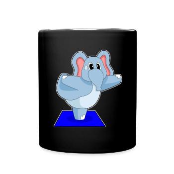 Elephant Yoga Fitness Gymnastics - Full Colour Mug - black - Front