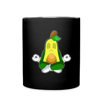 Avocado Yoga Fitness Meditation - Full Colour Mug - black - Front