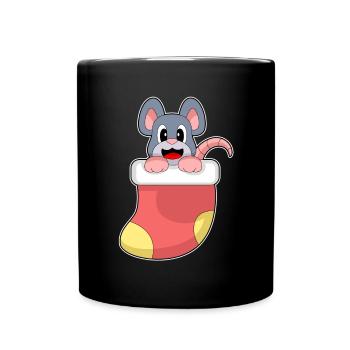 Mouse Christmas Christmas Socks - Full Colour Mug - black - Front