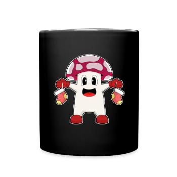 Mushroom Christmas Christmas Socks - Full Colour Mug - black - Front