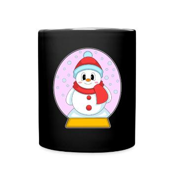 Bonhomme de neige Noël Heure d’hiver - Mug uni - noir - Devant