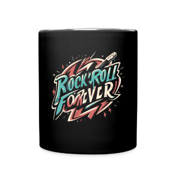 Rock n Roll forever Vintage Logo - Mug uni - noir - Devant