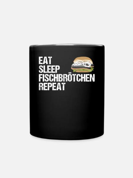 Lebenszyklus des Fischbrötchen-Fans Geschenk - Tasse einfarbig - Schwarz