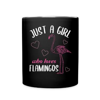 Juste une fille qui aime les flamants roses cadeau - Mug uni - noir - Devant