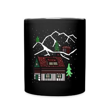 Hiver Noël Tyrol Alpes Alm Neige Noël Nature - Mug uni - noir - Devant