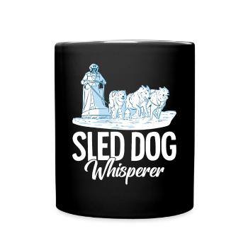 Mushing Hundeschlittenfahrt Musher - Tasse einfarbig - Schwarz - Vorne