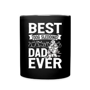 Mushing Hundeschlittenfahrt Musher - Tasse einfarbig - Schwarz - Vorne
