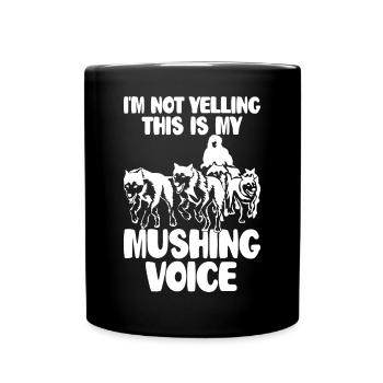 Mushing Hundeschlittenfahrt Musher - Tasse einfarbig - Schwarz - Vorne