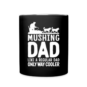 Mushing Hundeschlittenfahrt Musher - Tasse einfarbig - Schwarz - Vorne