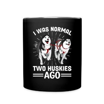 Mushing Hundeschlittenfahrt Siberian Husky - Tasse einfarbig - Schwarz - Vorne