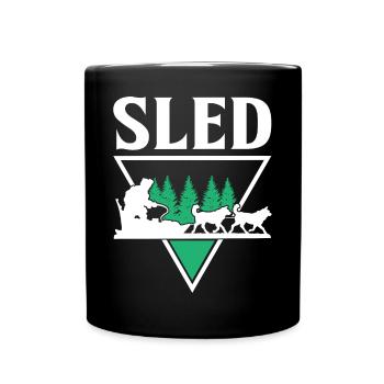 Mushing Hundeschlittenfahrt Musher - Tasse einfarbig - Schwarz - Vorne