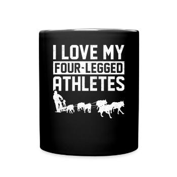 Mushing Hundeschlittenfahrt Musher - Tasse einfarbig - Schwarz - Vorne