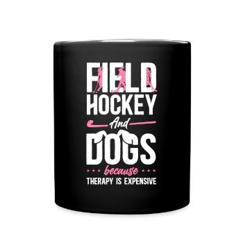 Hockey sur gazon, Hockey sur gazon pour chiens, et - Mug uni - noir - Devant