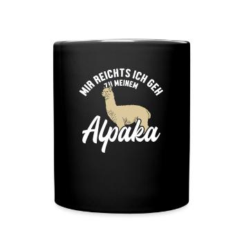 J’en ai assez, je vais chez l’alpaga Pako Lama Huacaya - Mug uni - noir - Devant