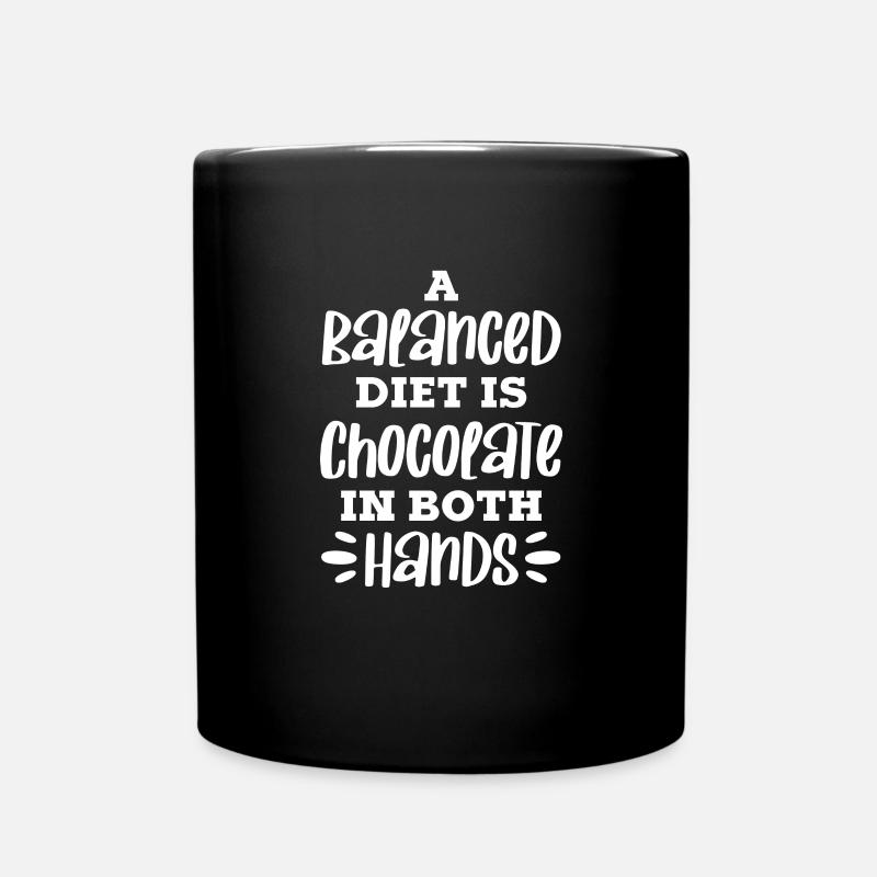 Schokolade Schoko Essen Kakao Geschenk - Tasse einfarbig - Schwarz