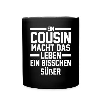 Cousins Cousin - Tasse einfarbig - Schwarz - Vorne