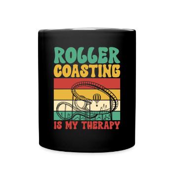 Roller Coaster Roller Coaster Amusement Park - Full Colour Mug - black - Front