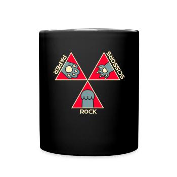 Rockpapierschere Handspiel Lustige Katzenkinder - Tasse einfarbig - Schwarz - Vorne