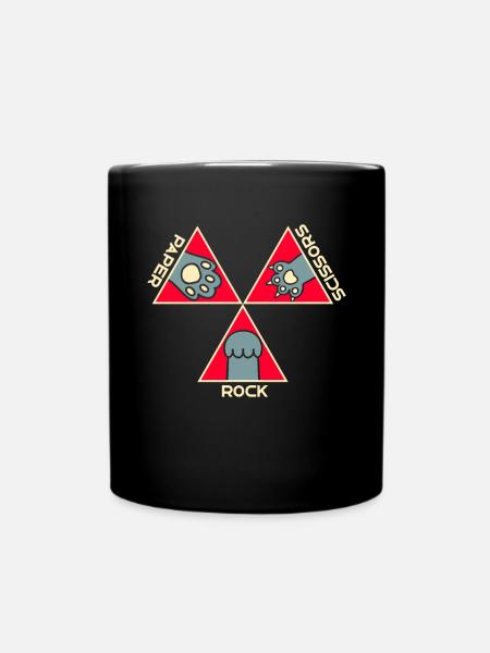 Pierre Papier Ciseaux Jeu De Main Drôle Chat Enfants - Mug uni - noir