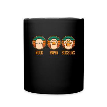 Rockpapierschere Handspiel Lustige Katzenkinder - Tasse einfarbig - Schwarz - Vorne
