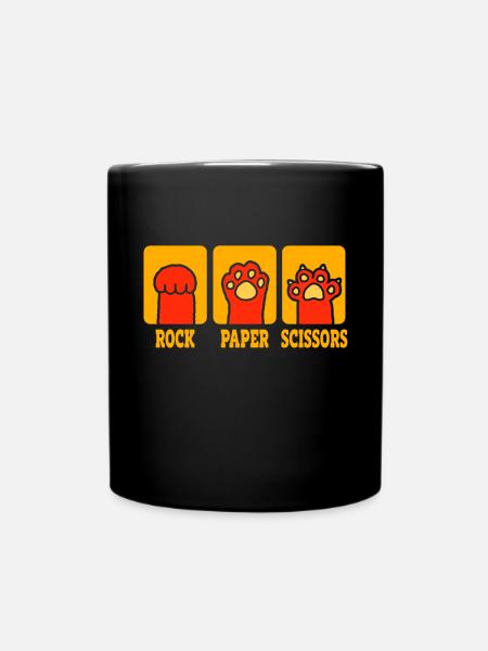 Pierre Papier Ciseaux Jeu De Main Drôle Chat Enfants - Mug uni - noir