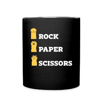 Rockpapierschere Handspiel Lustige Katzenkinder - Tasse einfarbig - Schwarz - Vorne