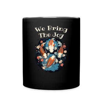 Koi Fische Kois-Karpfen Koi Garten-Teich lustige - Tasse einfarbig - Schwarz - Vorne