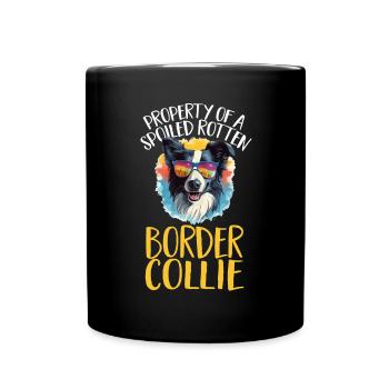 Chien Border Collie - Propriété d’un Collie gâté - Mug uni - noir - Devant