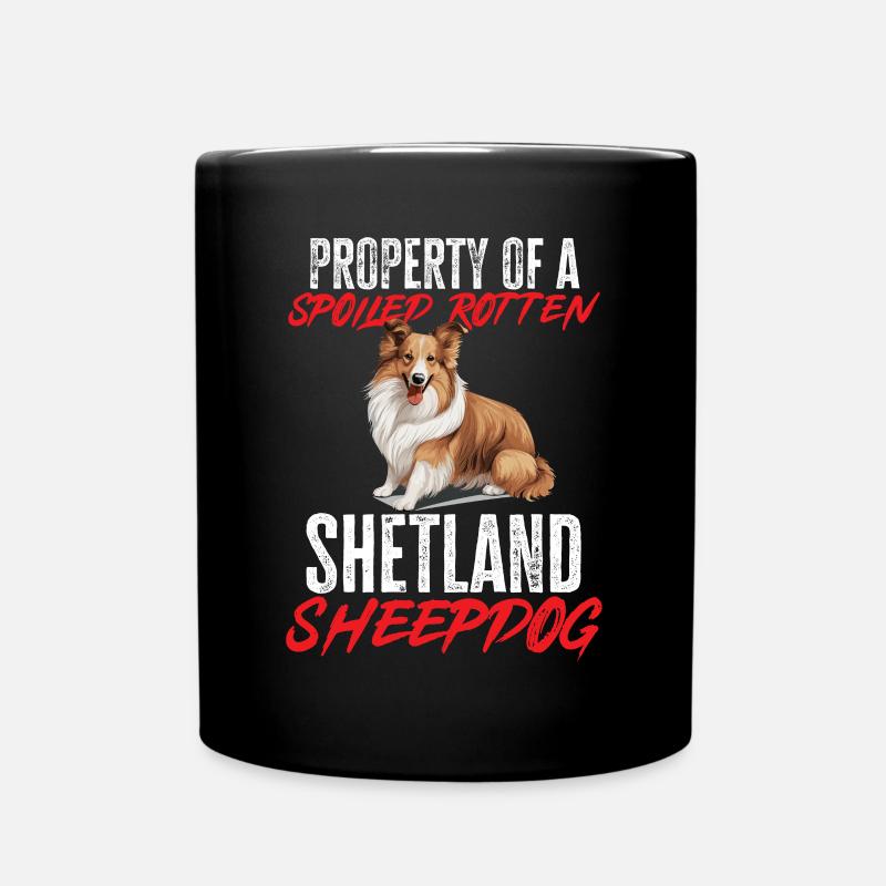 Chien de berger Shetland Chien Sheltie - Propriété d’un - Mug uni - noir