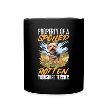 Yorkshire Terrier Dog Yorkie - Property of a - Full Colour Mug - black - Front