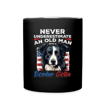 Border Collie Dog - Never Underestimate - Tasse einfarbig - Schwarz - Vorne