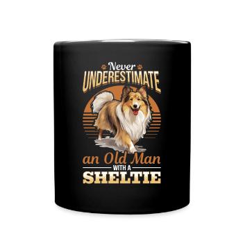 Shetland Sheepdog Dog Sheltie Never Underestimate - Tasse einfarbig - Schwarz - Vorne