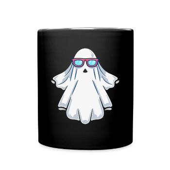 Halloween Ghost With Sunglasses - Funny Ghost Hall - Tasse einfarbig - Schwarz - Vorne
