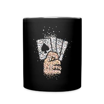 Tours de cartes Illusionniste Carte Magique Jeu de cartes - Mug uni - noir - Devant