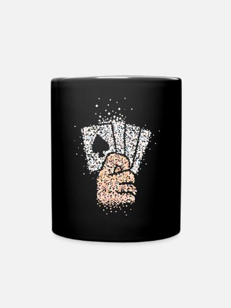 Kartentricks Illusionist Kartenzauber Kartenspiel - Tasse einfarbig - Schwarz
