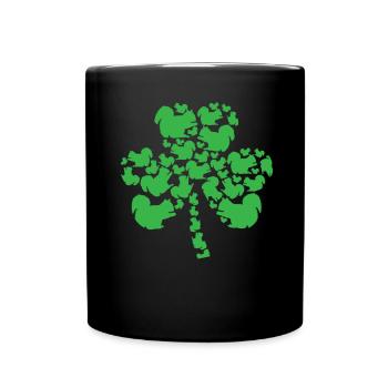 Kids Happy St. Patrick's Day Funny Forest Animal S - Full Colour Mug - black - Front