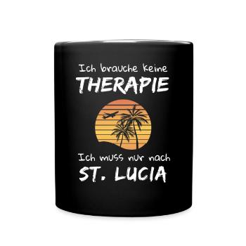 St. Lucia Karibik Insel Saint Lucia Urlaub Idee - Tasse einfarbig - Schwarz - Vorne