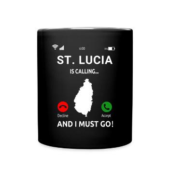 St. Lucia Karibik Insel Saint Lucia Urlaub Idee - Tasse einfarbig - Schwarz - Vorne