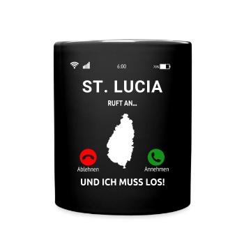 St. Lucia Karibik Insel Saint Lucia Urlaub Idee - Tasse einfarbig - Schwarz - Vorne
