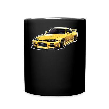 JDM R33 Car Motif Voitures de rêve japonaises des années 90 - Mug uni - noir - Devant