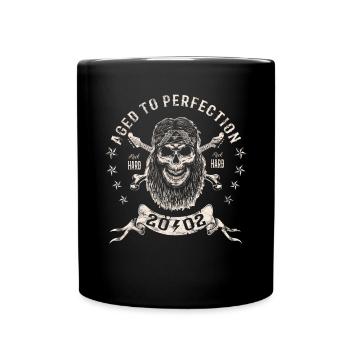 2002 Geburtstag Aged to perfection Rock Hard - Tasse einfarbig - Schwarz - Vorne