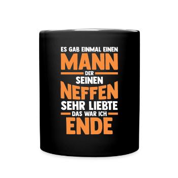 Neffe Pate Patenonkel Onkel - Tasse einfarbig - Schwarz - Vorne