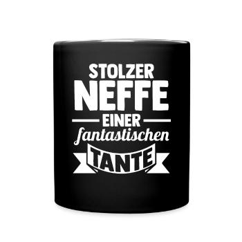 Tante Neffe - Tasse einfarbig - Schwarz - Vorne