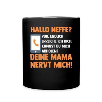 Tante Paten Onkel - Tasse einfarbig - Schwarz - Vorne