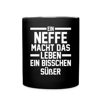 Neffe - Tasse einfarbig - Schwarz - Vorne