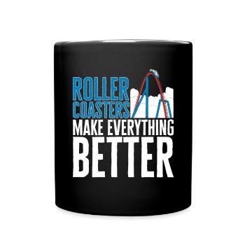 Roller Coaster Roller Coaster Amusement Park - Full Colour Mug - black - Front