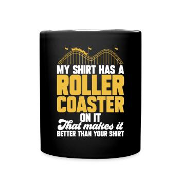 Roller Coaster Roller Coaster Amusement Park - Full Colour Mug - black - Front
